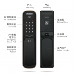 Unicor PM8600FW 物聯網電子門鎖 (黑色): 遠端Wi-Fi解鎖、指紋/密碼/卡片多種開鎖方式、高強度防盜